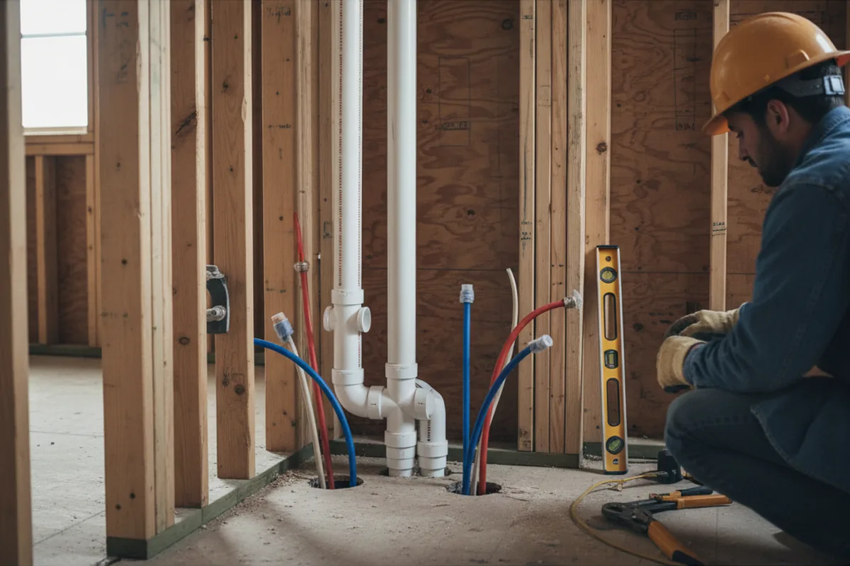 Drain and supply rough-in during Leak Detection in Fork Union